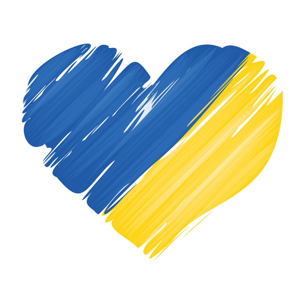 Isolated scratched heart shape with the flag of Ukraine Vector illustration - Διάνυσμα, εικόνα
