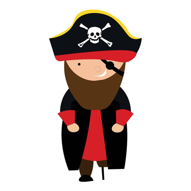 Captain of pirates on white background - Vecteur, image