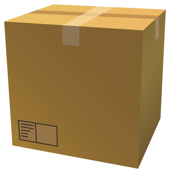 Ρεαλιστικό χάρτινο κουτί απομονωμένη απεικόνιση - Διάνυσμα, εικόνα