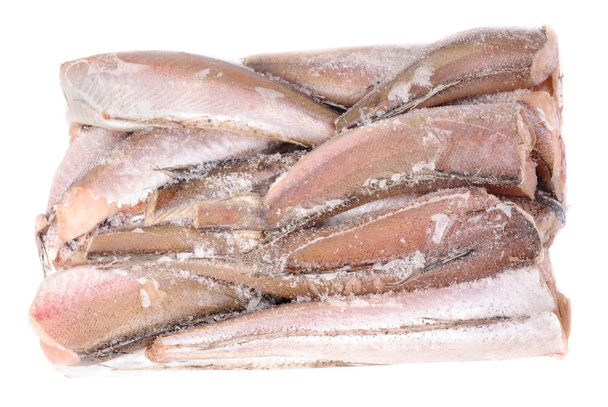 frozen fish hake isolation on white  - Photo, Image
