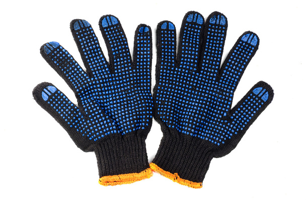 work gloves black color isolated on white background  - Photo, Image