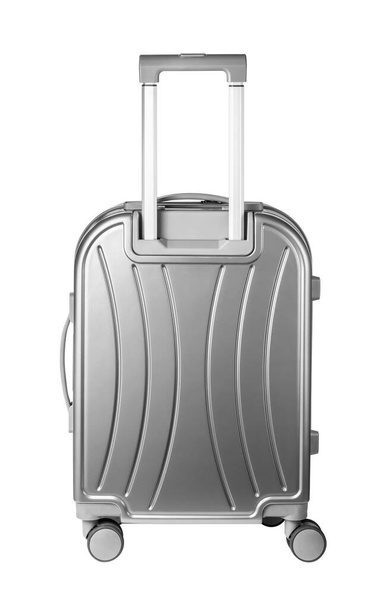 Suitcase with handle. Travel suitcase. Suitcase isolated on white background. High quality photo - Foto, Imagem