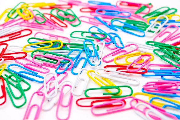 Colored paper clips - Foto, afbeelding