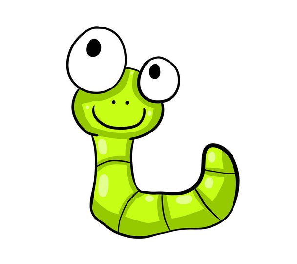Digital illustration of a green worm - Fotografie, Obrázek