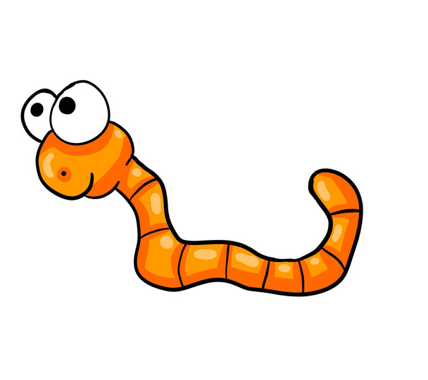 Digital illustration of a happy worm - Zdjęcie, obraz