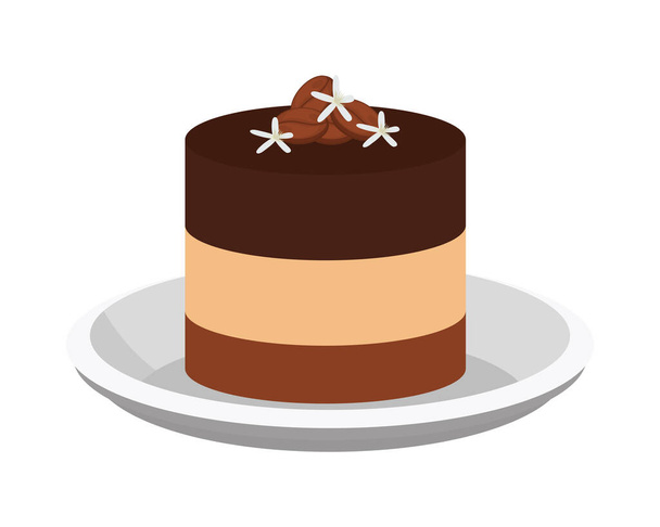 coffee cake with seeds icon isolated - Vector, Image