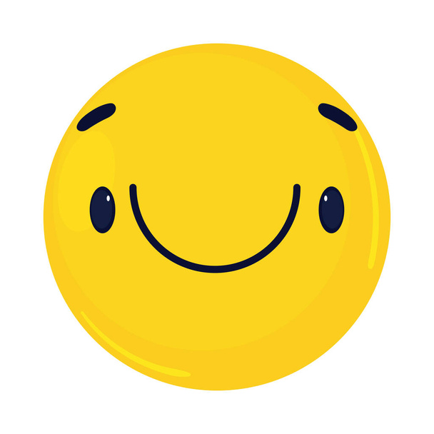 χαμόγελο εικονίδιο πρόσωπο emoji επίπεδη απομονωμένη - Διάνυσμα, εικόνα