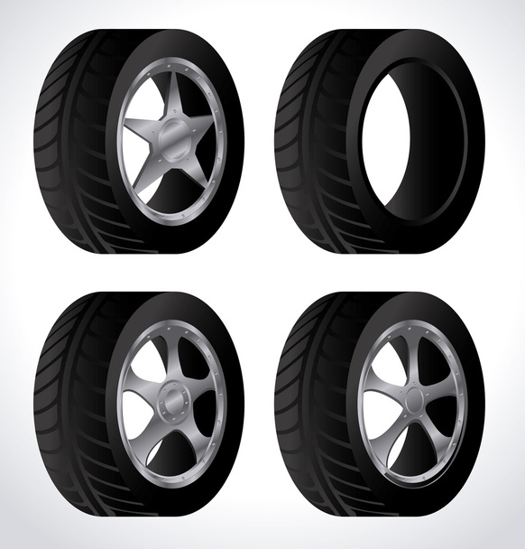 白い背景のベクトル図タイヤ設計 - ベクター画像