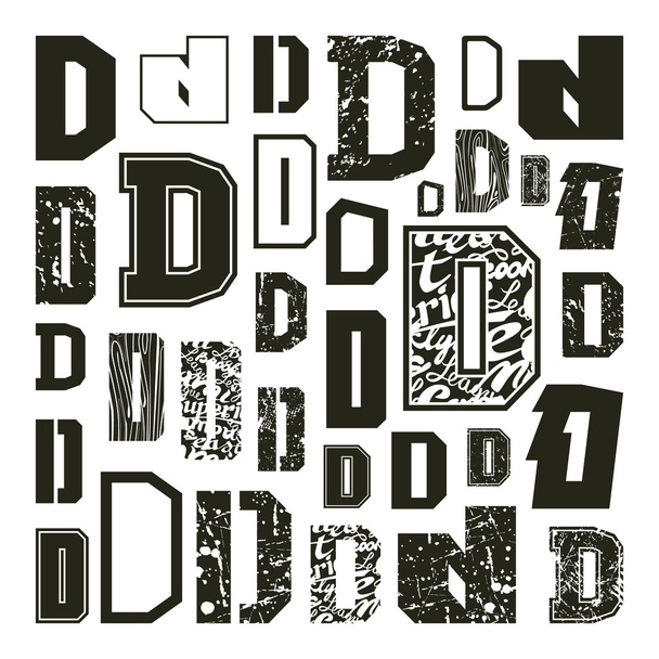 文字 D のセット バージョン - ベクター画像