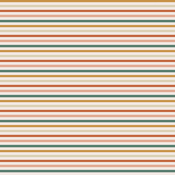 70 s seamless pattern. Retro colorful line geometric seamless background in seventies style. Groovy scrapbook paper. Yellow, orange, brown, green vintage colors vector pattern - Vektor, kép