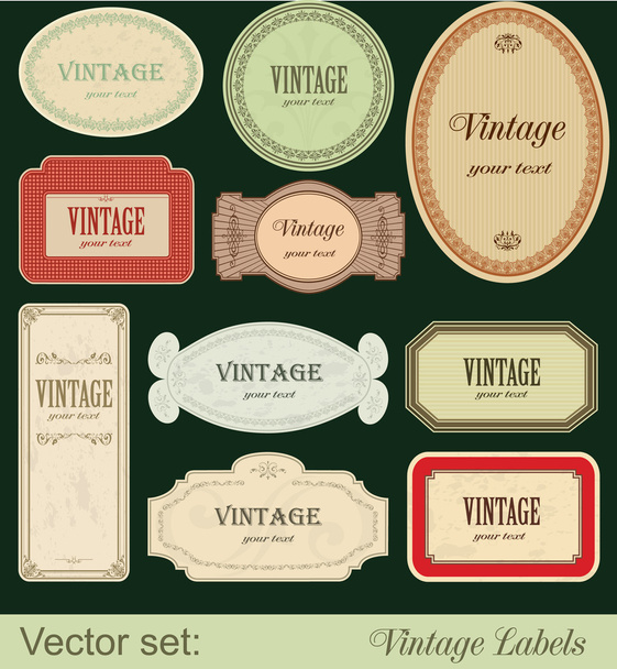 Etiquetas vintage - Vetor, Imagem