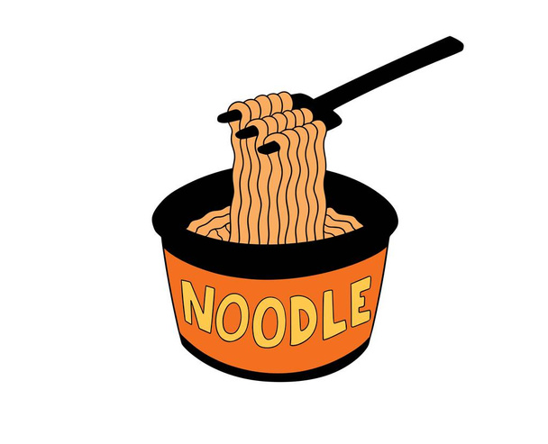 Tasty and delicious noodles vector and illustration fresh and healthy food meal lunch dinner breakfast homemade traditional drawing spaghetti. - ベクター画像