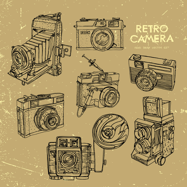 Retro camera set - Вектор, зображення