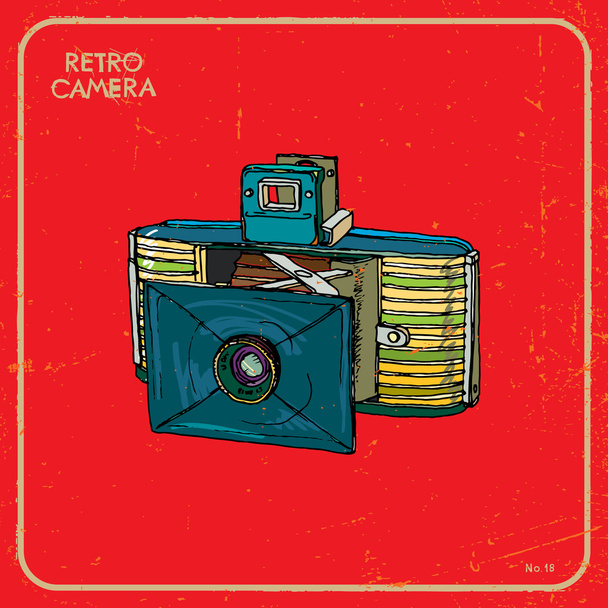Retro camera vector - Вектор,изображение