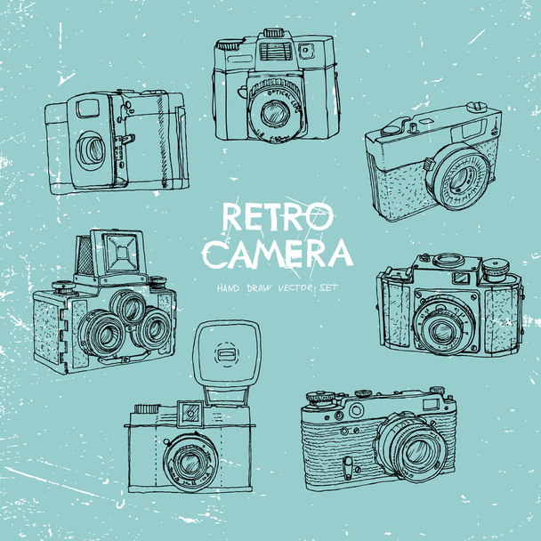 Retro camera set - Vector, Image