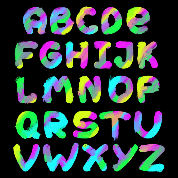 English painted alphabet - ベクター画像
