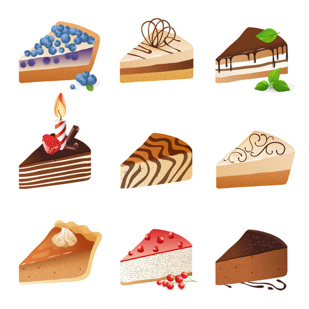 cake icons - Vetor, Imagem