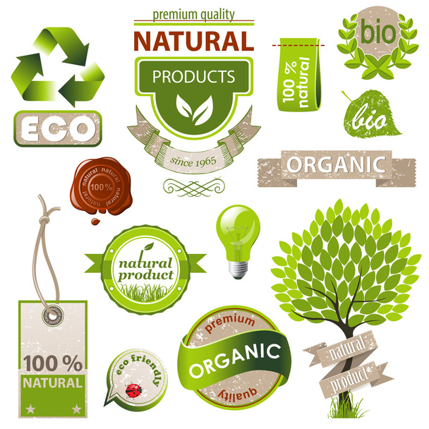 ecology and nature emblems - Vector, imagen