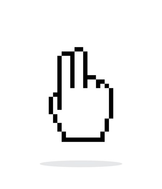 Deux doigts. Pixel main icône du curseur sur fond blanc
. - Vecteur, image