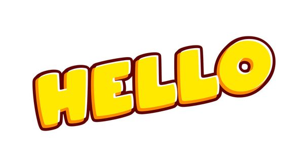 Hello. Greeting phrase lettering isolated on white colourful text effect design vector. Text or inscriptions in English. The modern and creative design has red, orange, yellow colors.. - Vektor, obrázek