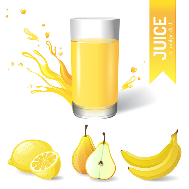 Juice in glass - Вектор,изображение