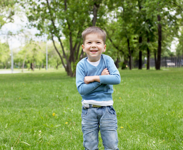 Portrait of a little boy outdoors - Zdjęcie, obraz