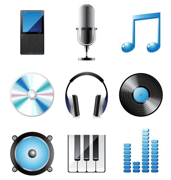 Music icons - Vektor, obrázek