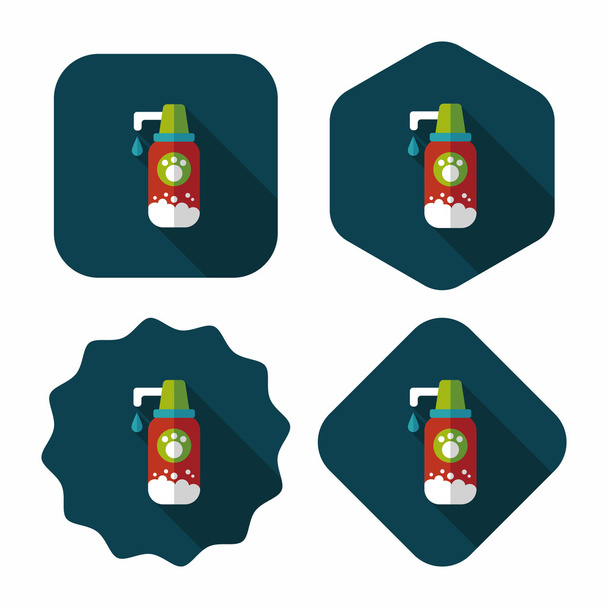 Pet shampoo flat icon with long shadow,eps10 - Vector, Image