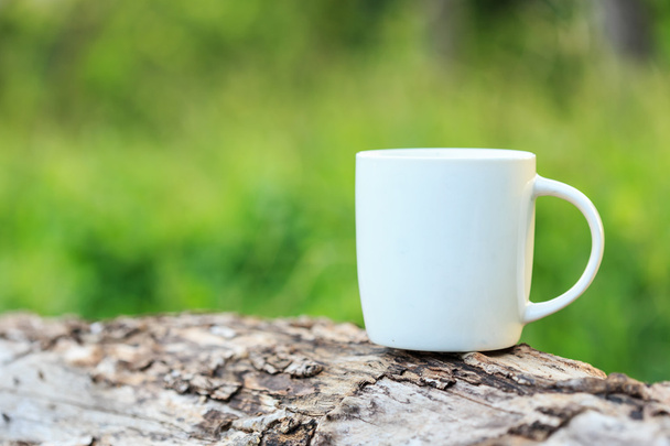 Sabah saat bahçesinde kahve fincanı - Fotoğraf, Görsel
