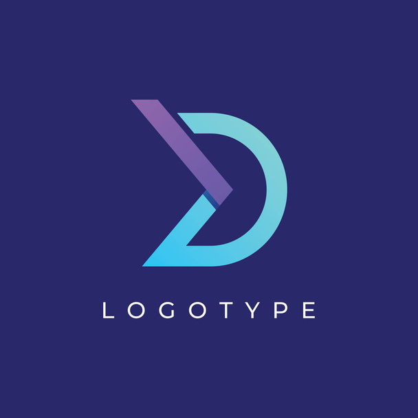 Геометрія початкової літери логотипу D. Дизайн логотипу з мінімалістичним та елегантним стилем. Логотип для компаній та ініціали
. - Вектор, зображення