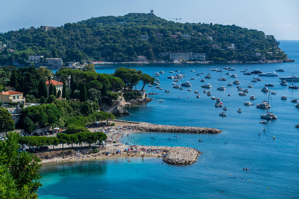 Mediterranean coast between La Turbie and Nice on the French Riviera - Zdjęcie, obraz