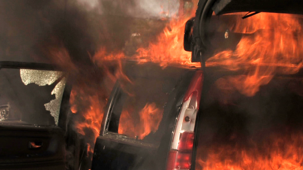 autó tűz - Felvétel, videó