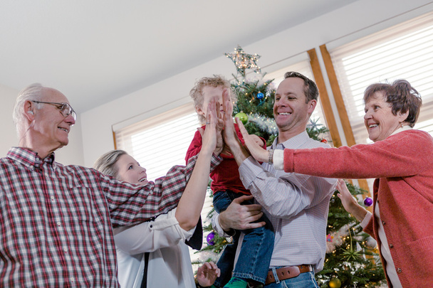 Famiglia decorazione albero di Natale - Foto, immagini
