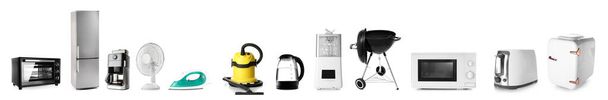 Set of different household appliances isolated on white - Foto, Imagem