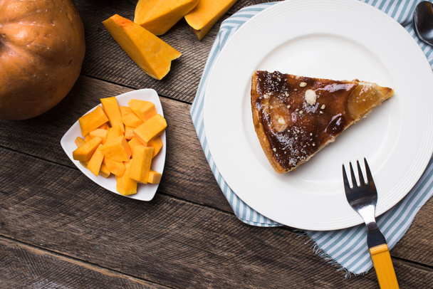 Pie  and pieces of pumpkin - Photo, image