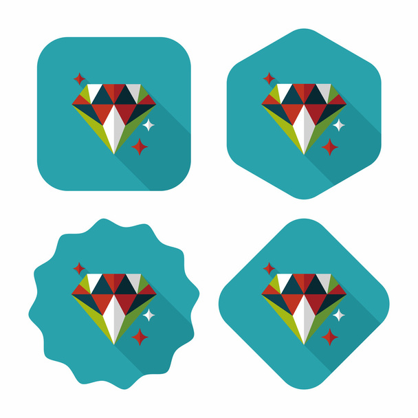 Propose diamond ring flat icon with long shadow,eps10 - Vector, Imagen