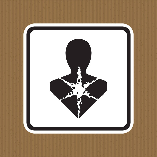Etiqueta de símbolo de peligro para la salud, Peligro para la salud a más largo plazo, Pictograma de peligro para el GHS - Vector, Imagen