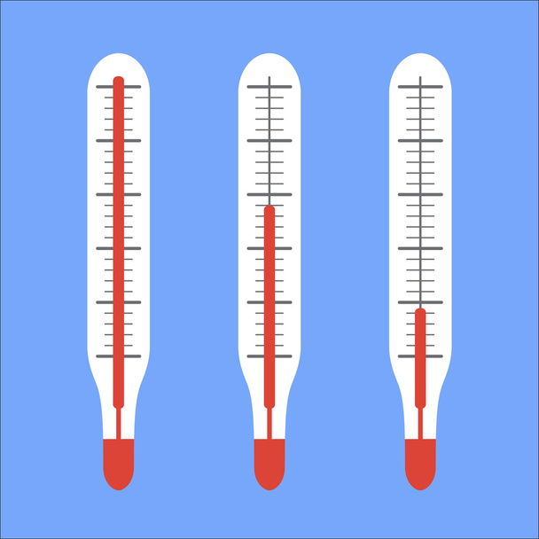 Vector flat thermometer - Vektör, Görsel