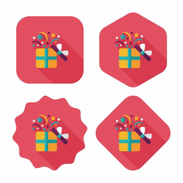 shopping present flat icon with long shadow,eps10 - Vector, Image