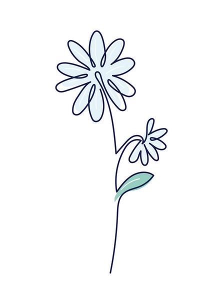 flower line art continuous icon isolated - Vector, afbeelding