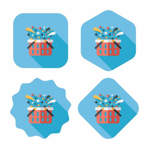 shopping basket flat icon with long shadow,eps10 - Vector, Imagen