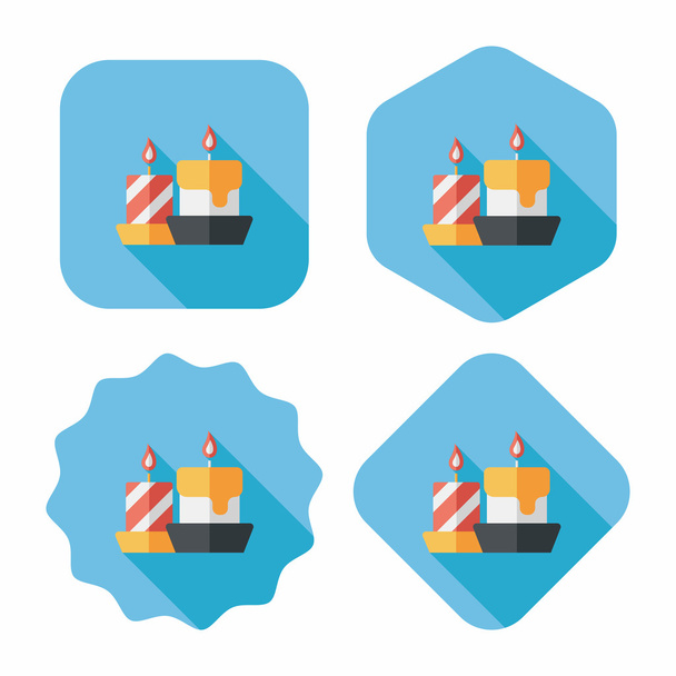 Christmas candle flat icon with long shadow,eps10 - Vector, Imagen