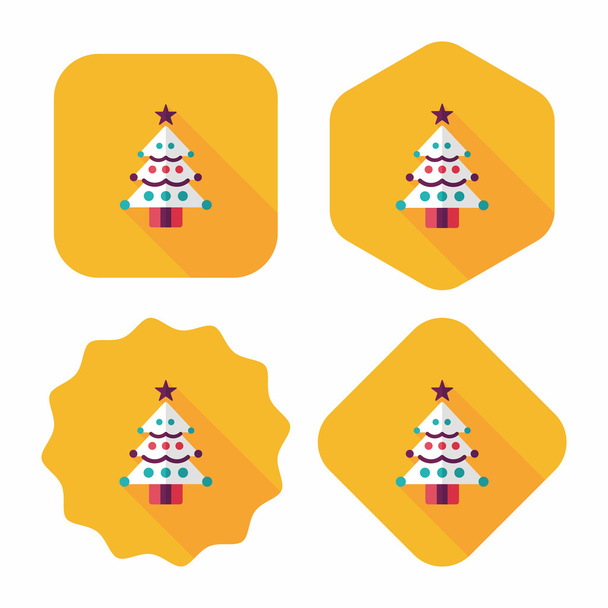 Christmas tree flat icon with long shadow, eps10 - Vector, afbeelding