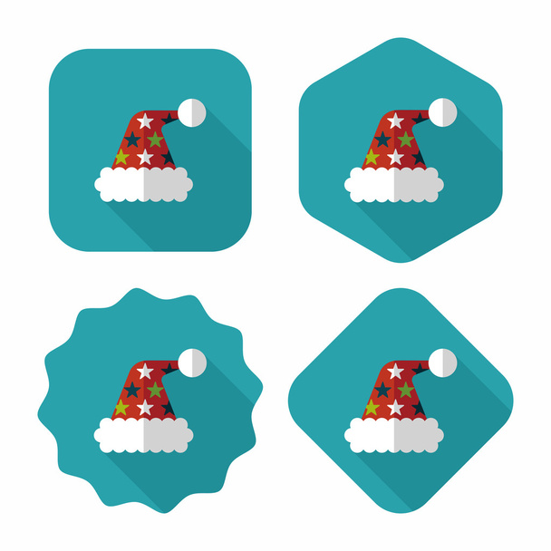 Christmas hat flat icon with long shadow, eps10 - Vector, imagen
