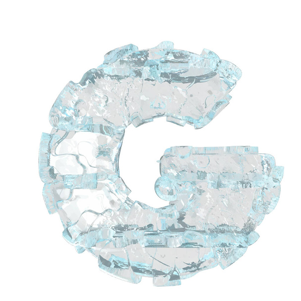 3d symbol made of ice. letter g - Vektor, Bild