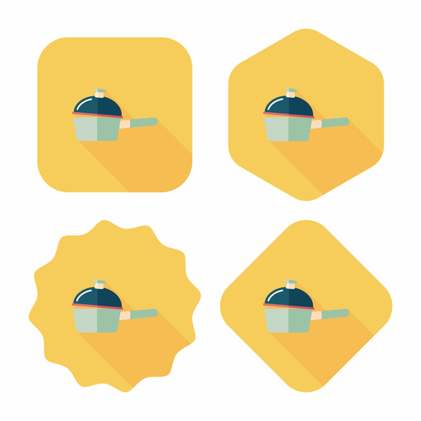 kitchenware pot flat icon with long shadow,eps10 - Vector, afbeelding