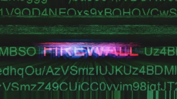 Firewall gegevens op het scherm glitch effect - Video