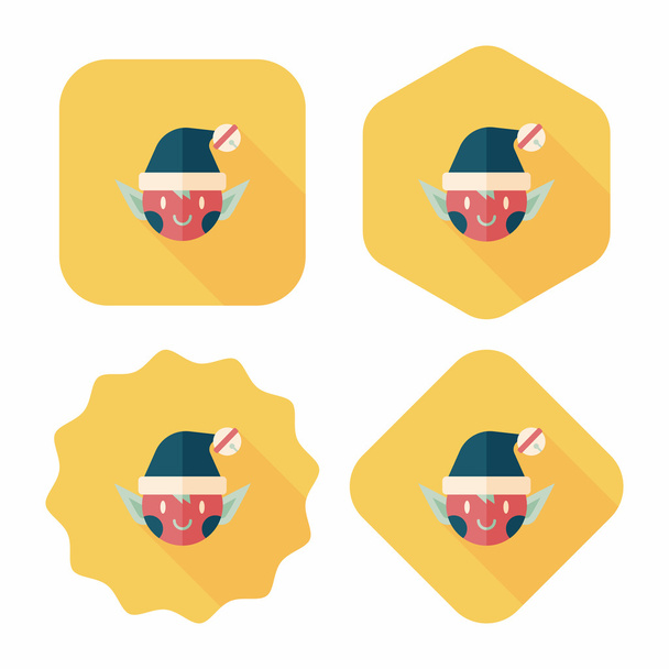 Christmas elf flat icon with long shadow,eps10 - Vector, imagen