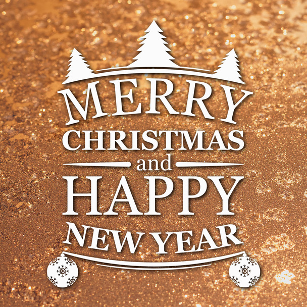 Merry Christmas and New Year greeting card - Foto, Imagem