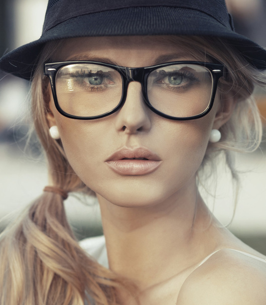 Young delicate woman with fantastic lips - Фото, зображення